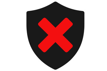 Obraz premium Vector Illustration of Blocked Security Shield Icon