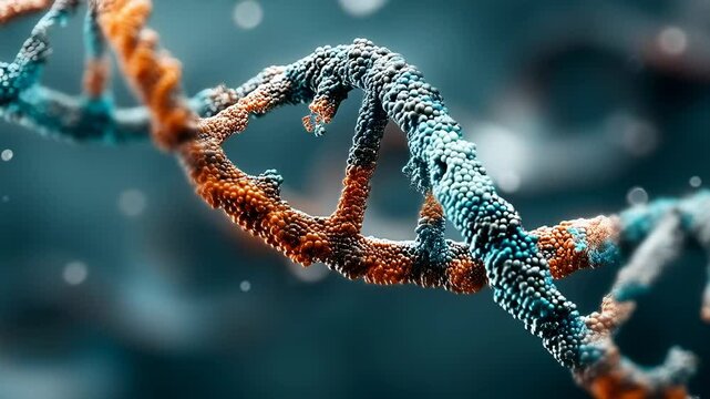 Close up of a DNA molecule in 3D