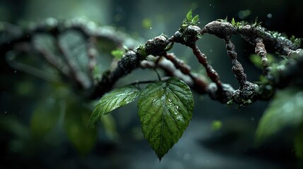 Exploring genetic nature dna leaves in a lush environment
