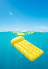 Yellow Float on Blue Ocean with Clean Summer Sale Theme 