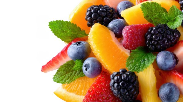 Colorful Fruit Salad Tropical Fruit Border Transparent Background