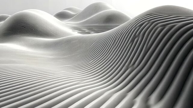 Abstract Landscape with Lines and Hills Motion Graphics Animation Background Loop
