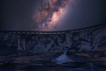Milky Way over Wellington Dam wall, Western Australia