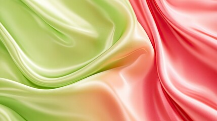 Obraz premium Silk Fabric with Green Red Drape.