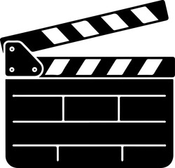 movie clapperboard silhouette vector illustration