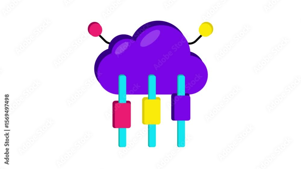 Poster cloud analysis icon animation mp4 file