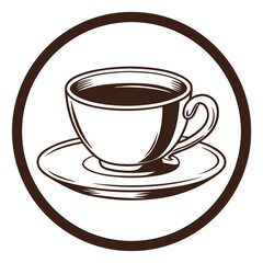 Obraz premium Minimalist Coffee Cup Silhouette Vector for Cafe or Beverage Design