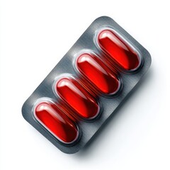 Removed pills from blister pack isolated background health concept studio setting