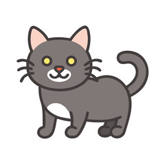 Obraz premium black cat with a bow