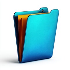 Professional blue document folder on clean white background for workspace organization