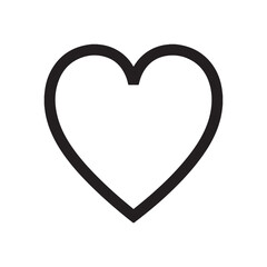 Simple black outline heart shape icon silhouette vector.