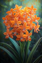 realistic painting of Epidendrum orchid