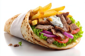 A gyros on a white background