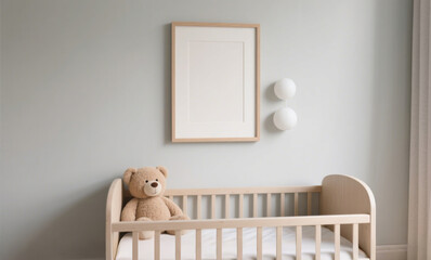 baby bedroom with teddy bear