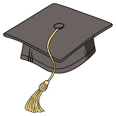 graduation cap, mortarboard, academic hat, tassel, golden tassel, shadow, 3d, detailed, realistic
