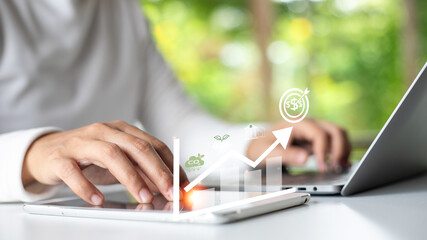 calculating financial fees using a calculator and holding a credit card, concept of payment,...
