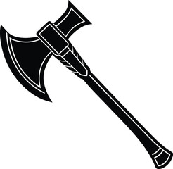 Silhouette vector graphic of a medieval battle axe