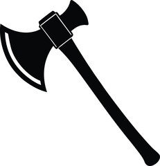 Black silhouette of a medieval battle axe weapon