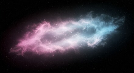Pink nebula with energy waves flowing through the nebula cloud
