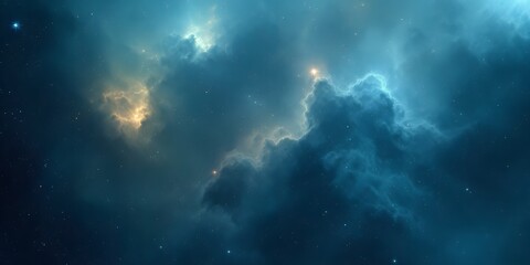 Blue nebula cloud among the stars