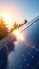 Efficient Solar Thermal Panel Array Generating Clean Heat Energy for Buildings