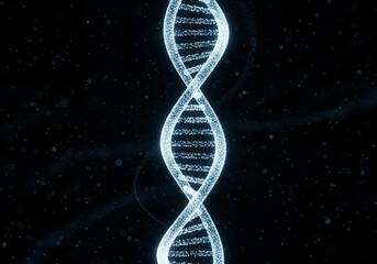 Luminous DNA Double Helix Abstract Representation of Genetic Code