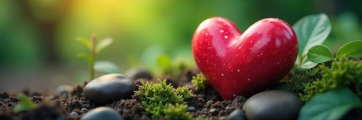 Serene Heart-Shaped Nature Scene Tranquil Meditation and Wellness Image