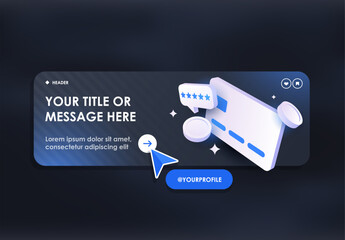 Modern Digital Banner Template with Call-to-Action Button and 3D Elements for Social Media Marketing