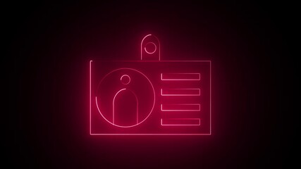 ID Card icon. Identification cards neon icon. identification card outline icon. personal information icon 