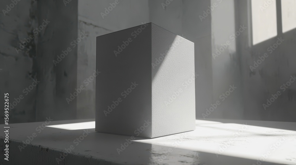 Poster blank rectangular object on a light-colored surface.