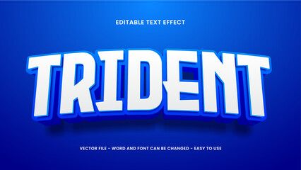 Editable text effect with blue 3D style
