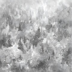 Obraz premium Grey watercolor forest scene.