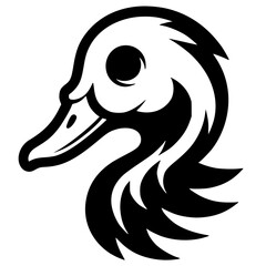 Duck skull silhouette vector design