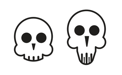 skull and bones icon, halloween ghost symbol