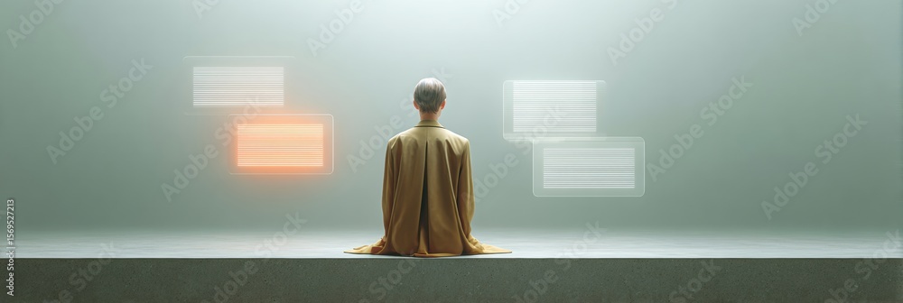 Poster Professional Smart Agent Training Analyzing AI Chatbot Progress Modern Digital Interface and Data Visualization for Corporate AI Marketing and Automation Content