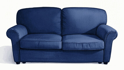 Gathering Hue Living room sofa blue isolated watercolor vector illustration svg