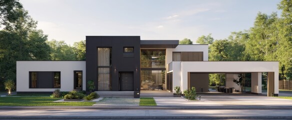 The modern architectural masterpiece showcasing a stunning minimalist design.