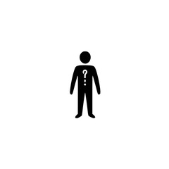 Silhouette of Person Wearing Shirt with Question Mark Symbolizing Mystery or Unknown Identity