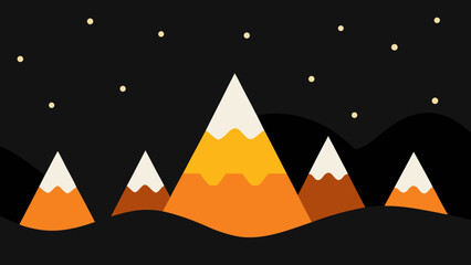 A Candy Corn Mountain Range Sits Under a Black Licorice Sky with a Sugar Moon