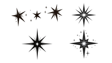 North Star glimmer silhouette vector art featuring a radiant celestial star with sharp beams and minimalist outline, symbolizing guidance, navigation, and cosmic beauty&mdash;ideal for spiritual, 
