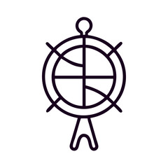 Compass icon in minimal line style representing navigation tools  
