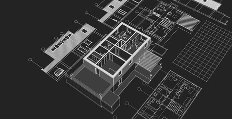  architecture modern house 3d illustration