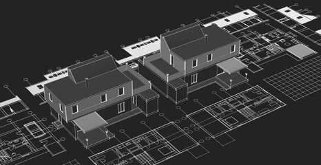  architecture modern house 3d illustration