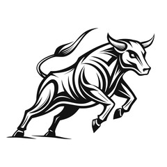 Bull vector illustration Silhouette Bull Market