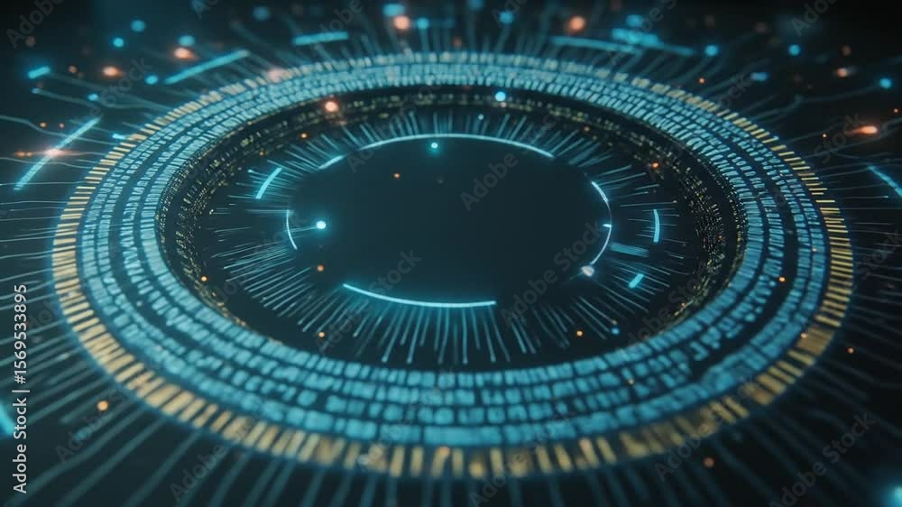 Aufkleber abstract digital circuit board animation high tech background