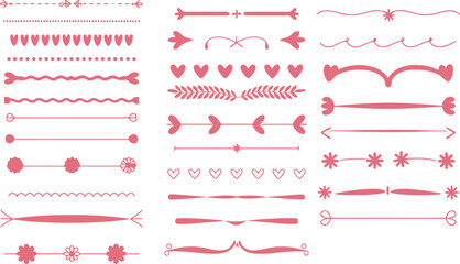 Pink HandDrawn Dividers  Decorative Elements Design Resource