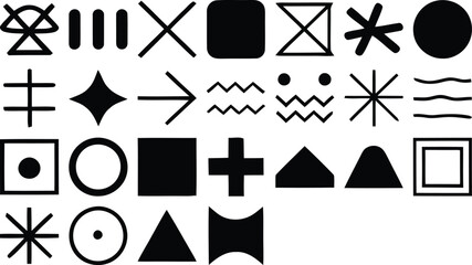 Collection of Geometric Shapes Symbols Icons and Design Elements