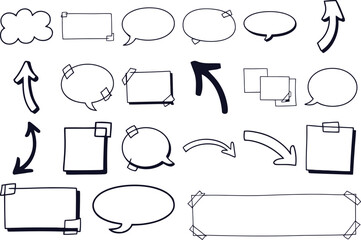HandDrawn Arrows Shapes  Speech Bubbles Design Elements Collection