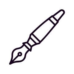 Fountain pen illustration in minimalist design for writing concept  