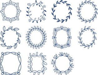 Elegant Floral Wreath Frames 12 HandDrawn Designs for Invitations  Branding